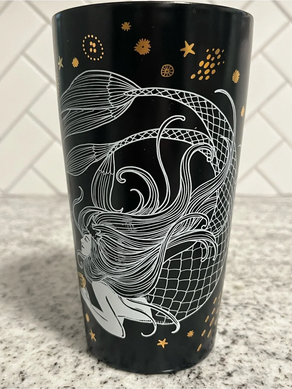 Starbucks 2019 Black Mermaid 12 oz Ceramic Travel Mug w/ Lid BUC19 Cup